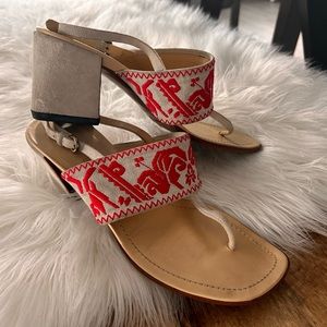 🔥AUTHENTIC🔥MIU MIU SUMMER SANDALS SUEDE W EMBROIDERY VIVID AND RARE LIMITED